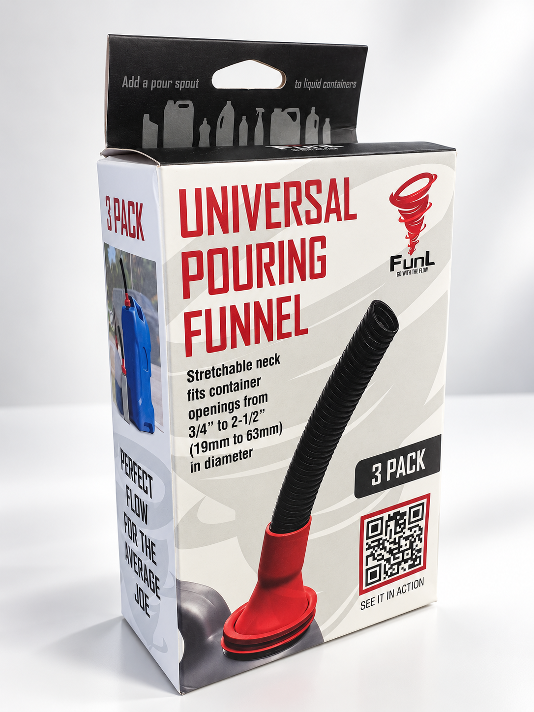 FunL Stretchable Automotive Funnel - Universal Fit, Spill-Proof Design for Fluid Transfers